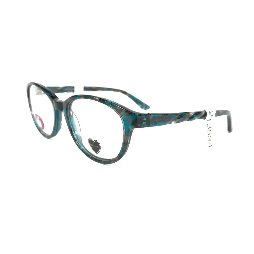 Truth & Love Eyeglasses Frames T&L 02 COL 60 Black Blue Tortoise Oval 51-17-135